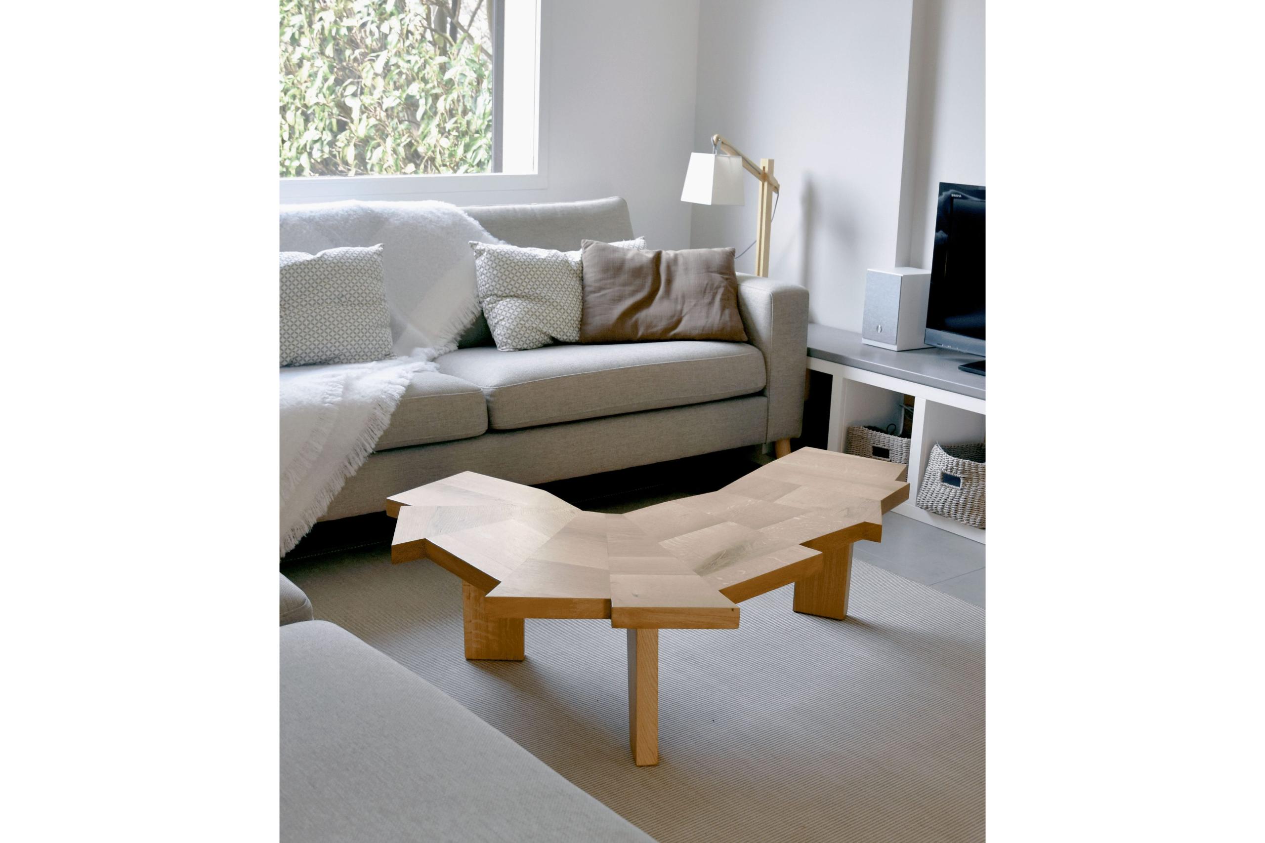 Thomas Coup la fronde - Raw chene meuble bois table basse