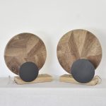 Thomas Coup la fronde - lampe bois upcycling eclipe noyer