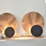 Thomas Coup la fronde - lampe bois upcycling eclipe noyer