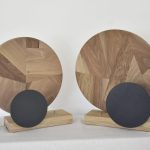 Thomas Coup la fronde - lampe bois upcycling eclipe noyer