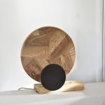 Thomas Coup la fronde - lampe bois upcycling eclipe noyer