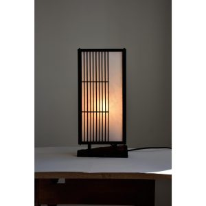 Thomas Coup la fronde - lampe japonaise bois andon ebene