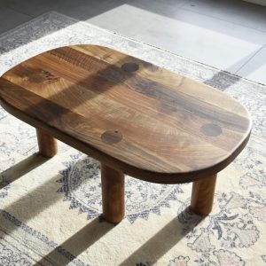 Thomas Coup la fronde - upcycling meuble table basse noyer galet