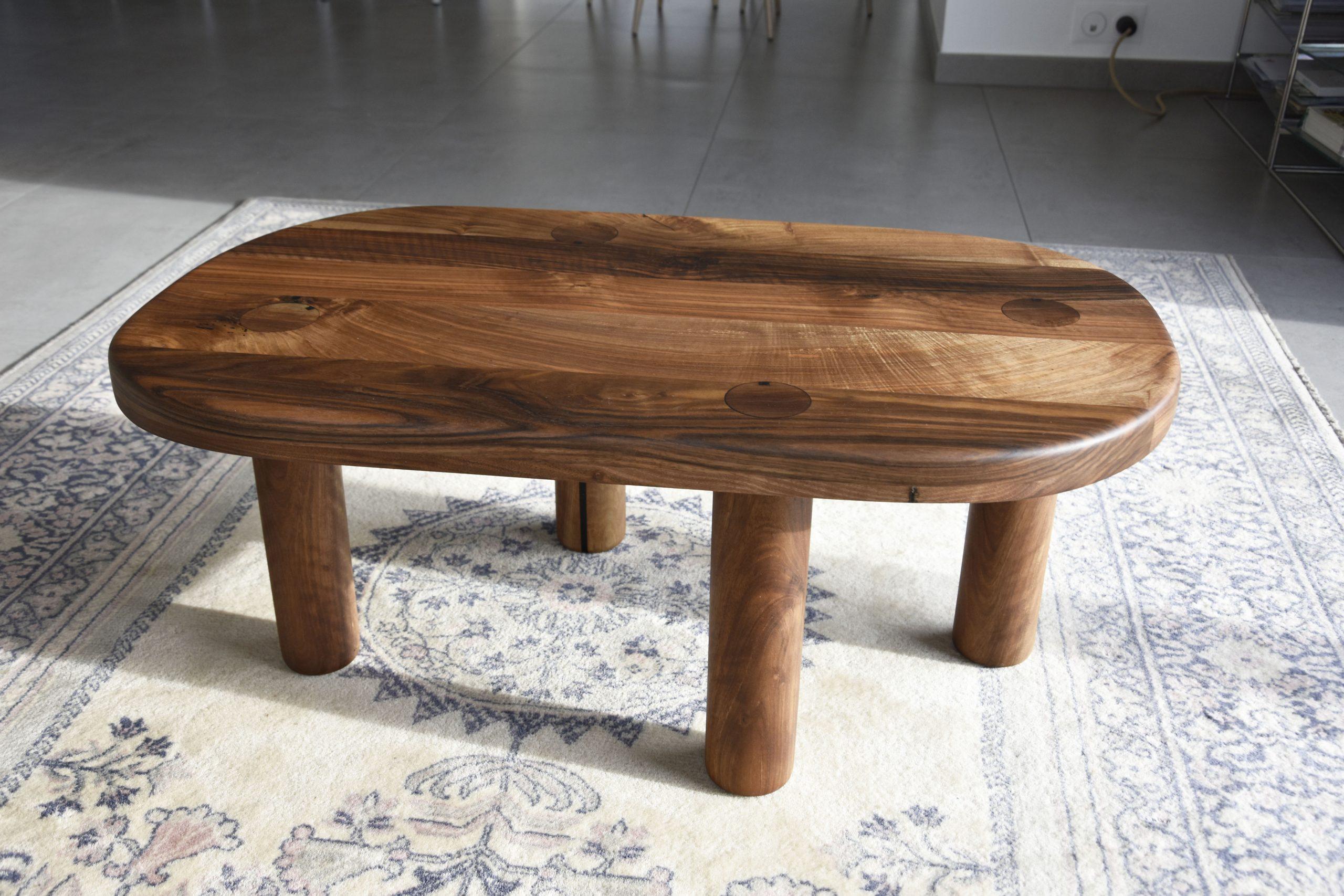 Thomas Coup la fronde - upcycling meuble table basse noyer galet